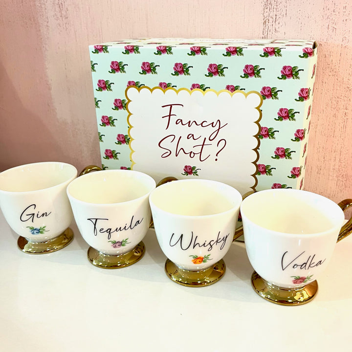 Fancy a Shot- Set of 4 Teacup Shot Glasses