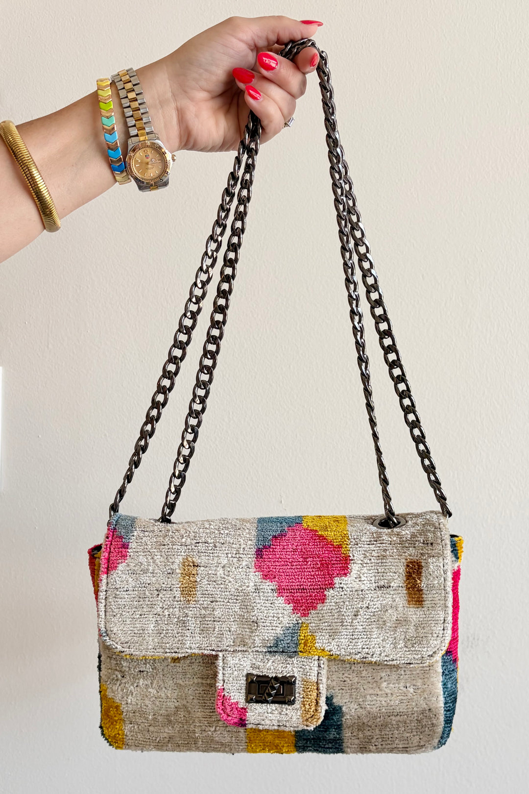 Silk Story Chain Handbag