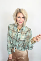 Golden Dust Plaid Blouse