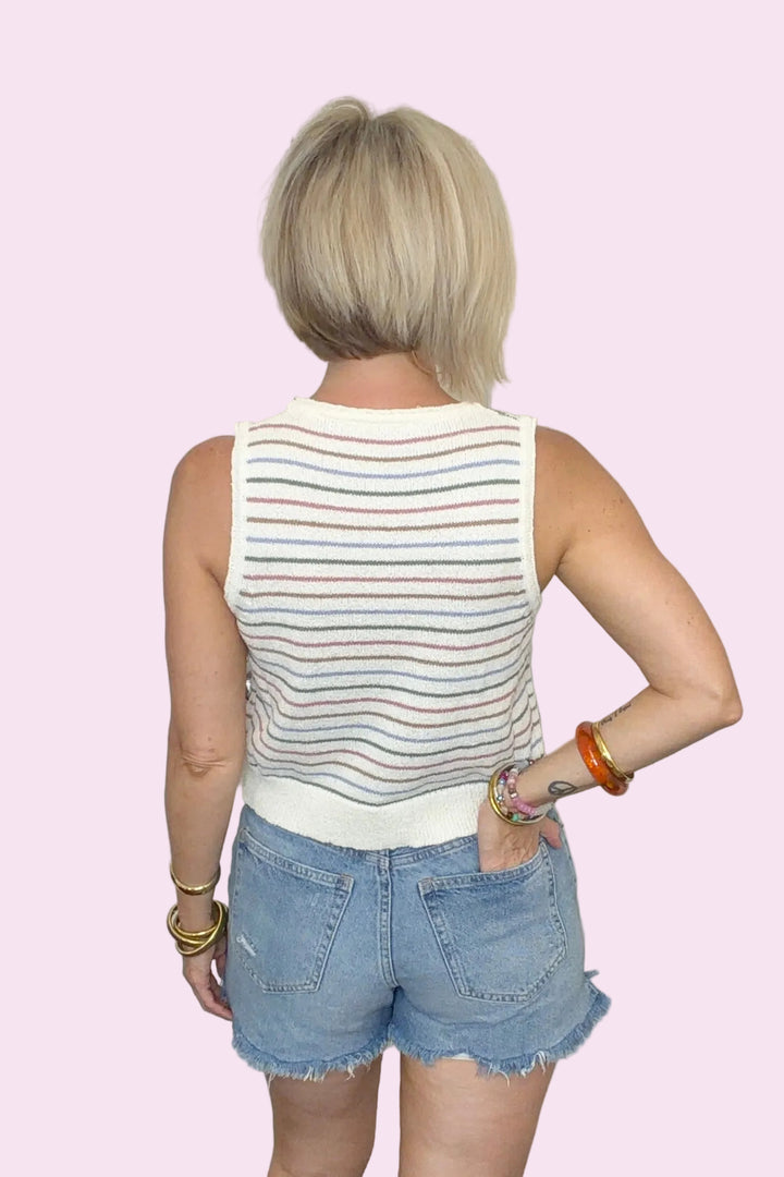 Uptown Striped Sweater Tank