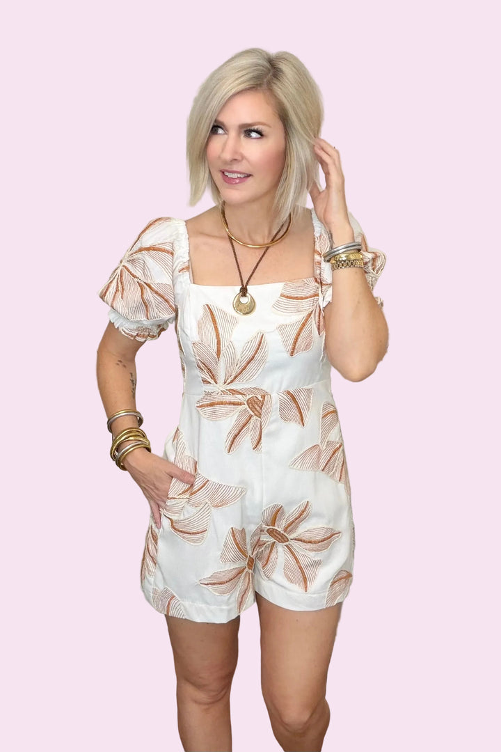 Sunseeker Puff Sleeve Romper