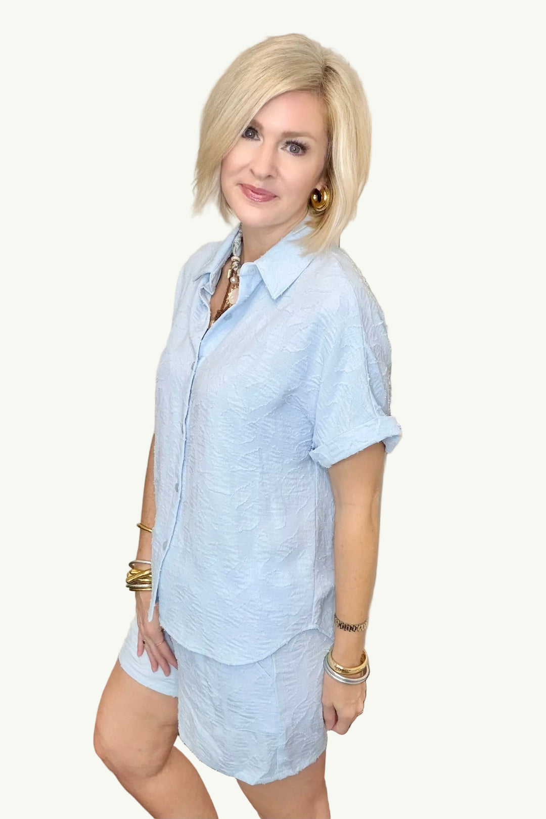 Sky Textured Two-Piece