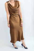 Afterglow Satin Midi Dress