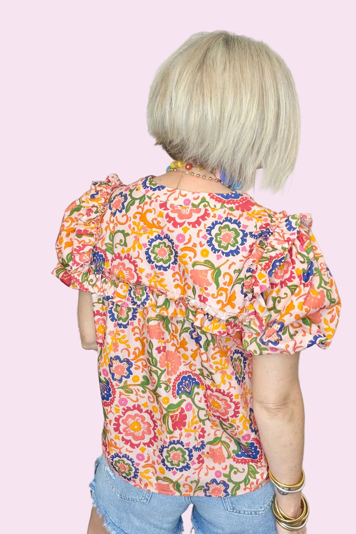 Bloom Where You Are Planted Puff Sleeve Blouse