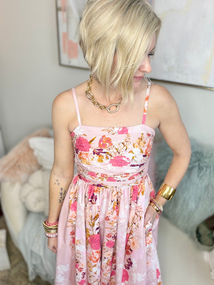 Pink Meadow Muse Midi Dress