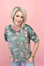 Camo Crush Knit Top