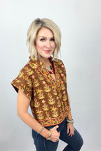 Wrapped in Fall Floral Blouse