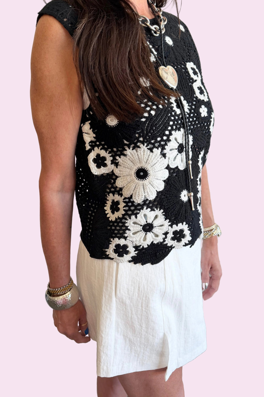Midnight Bloom Crochet Top