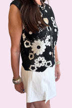 Midnight Bloom Crochet Top