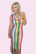 Rainbow Riot Fringe Dress