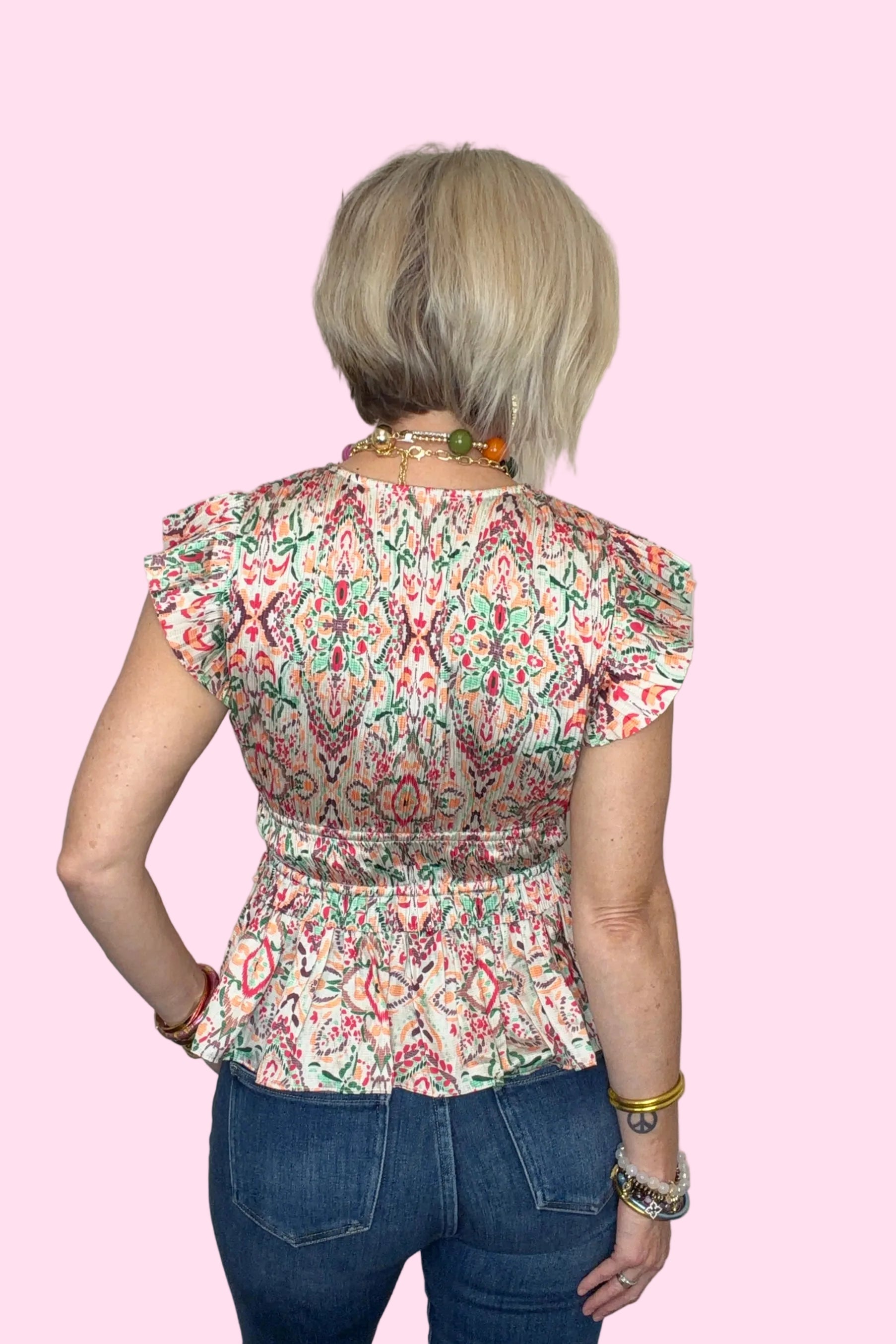 Kaleidoscope Pleated Blouse