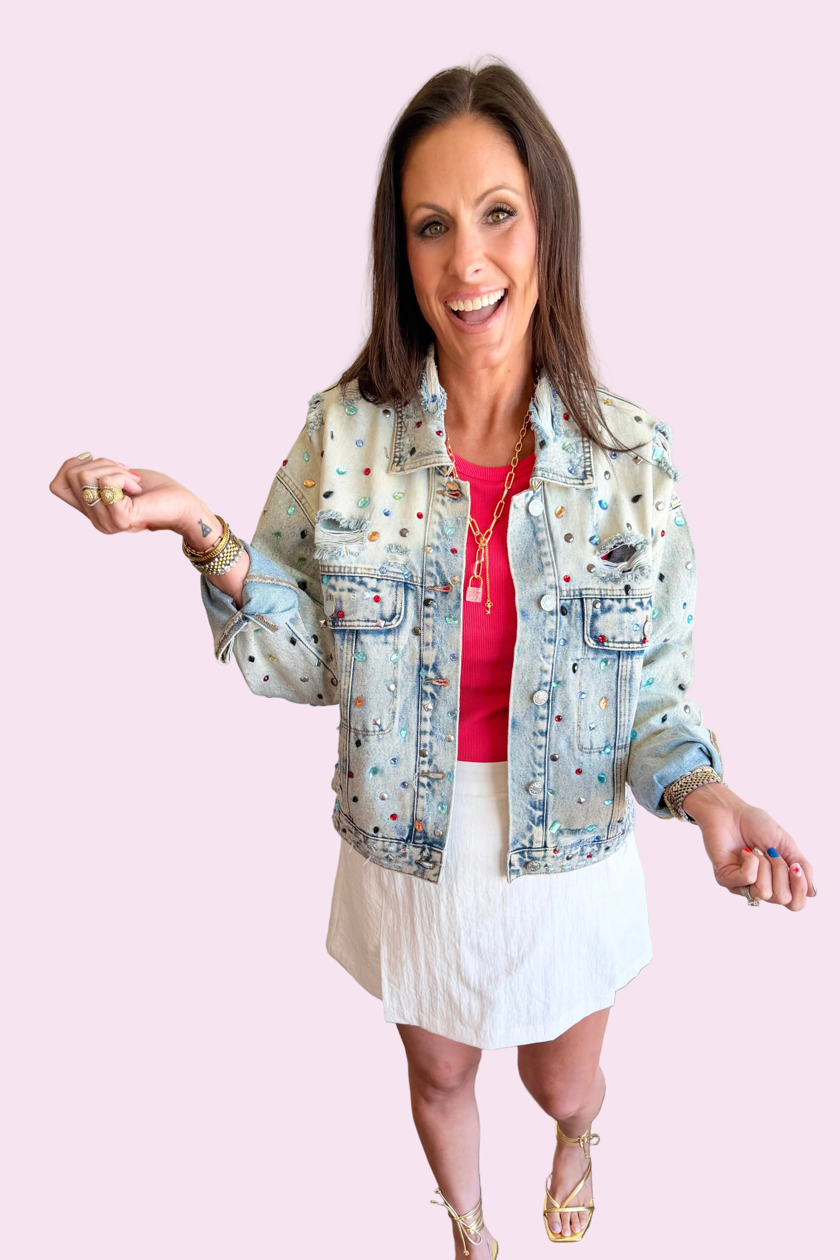 Jewel Drip Denim Jacket