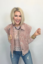 Rose to the Occasion Corduroy Vest