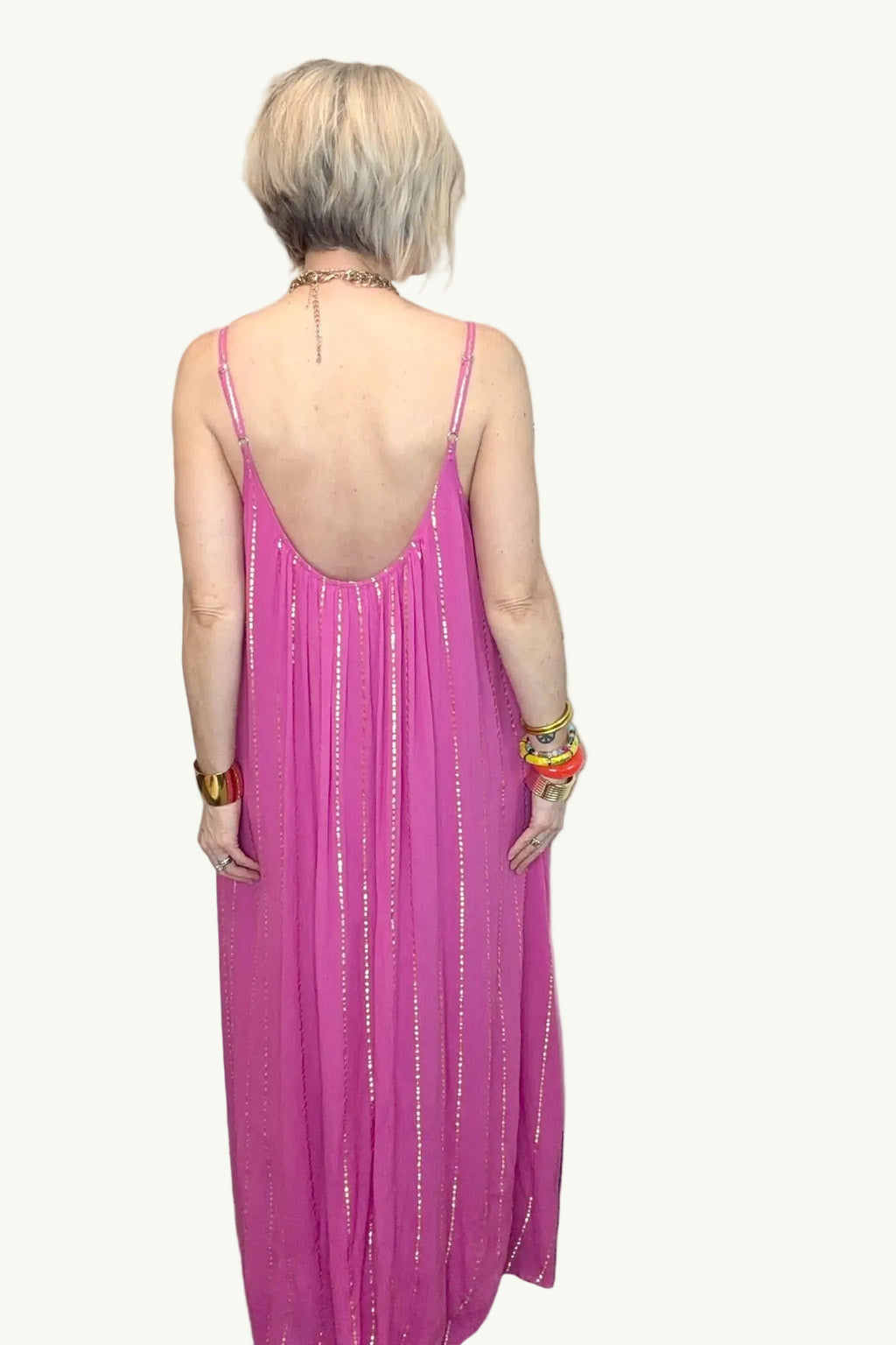 Pink Shimmer Paradise Maxi Dress