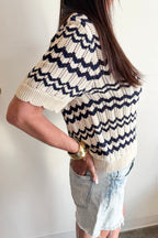 Araminta Top Cream/Black Iris