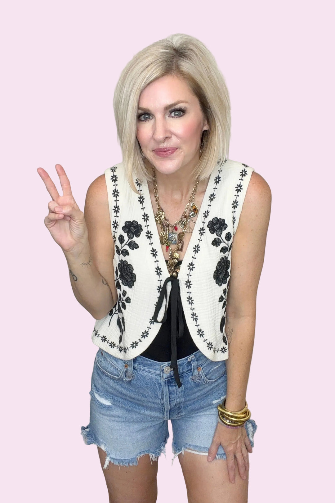 Jardin Embroidered Vest