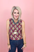Sundown Floral Denim Top