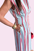 Celebrate Striped Midi Dress