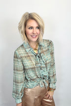 Golden Dust Plaid Blouse