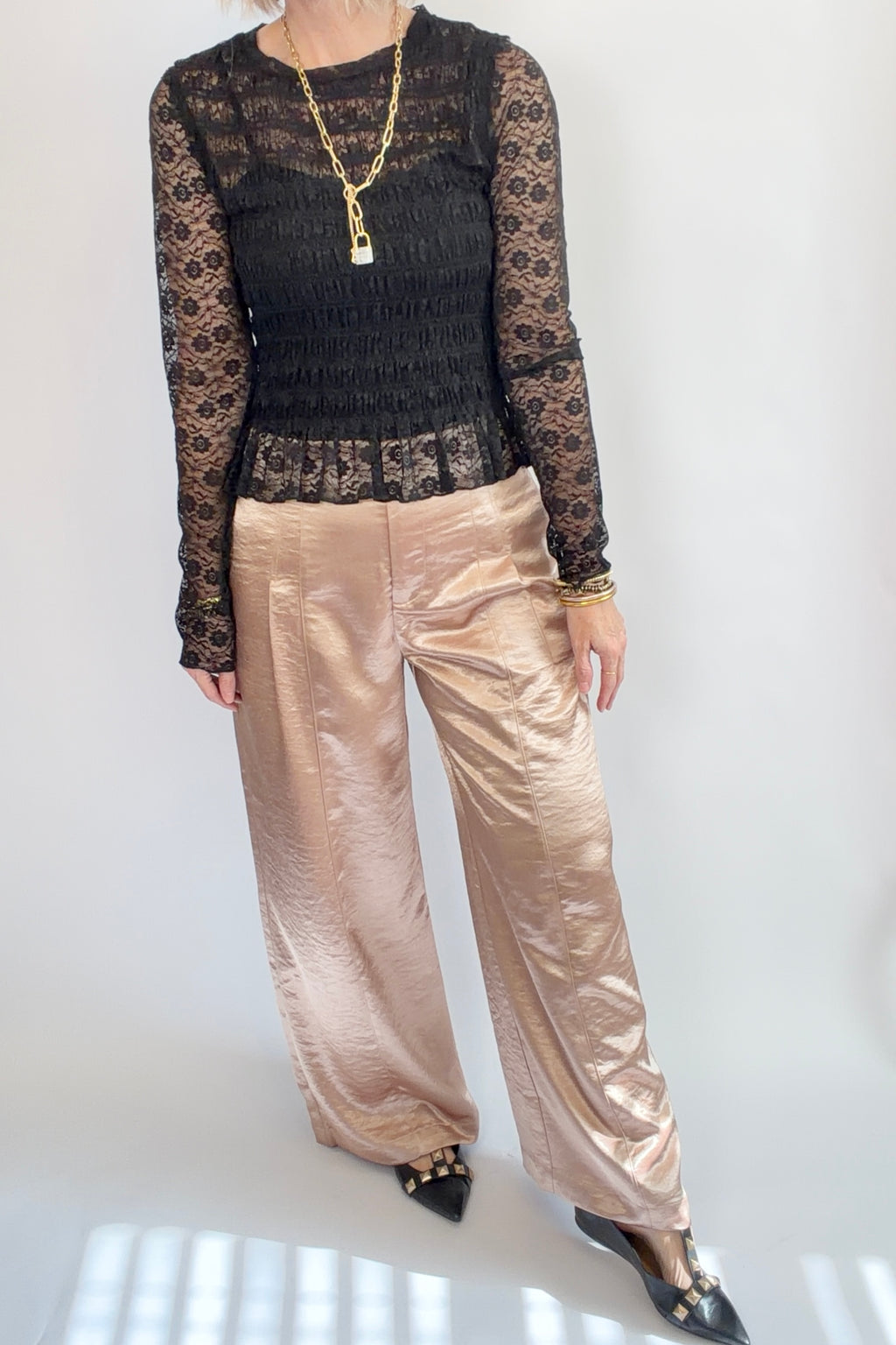 Pop the Bubbly Satin Pants
