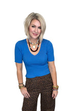 Cobalt Crush Ribbed Top