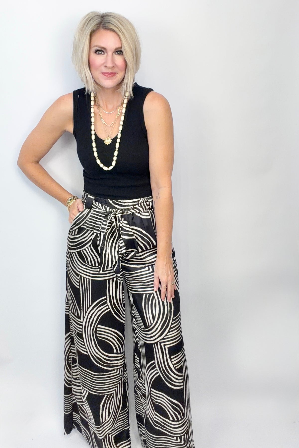 Abstract Affair Satin Pants