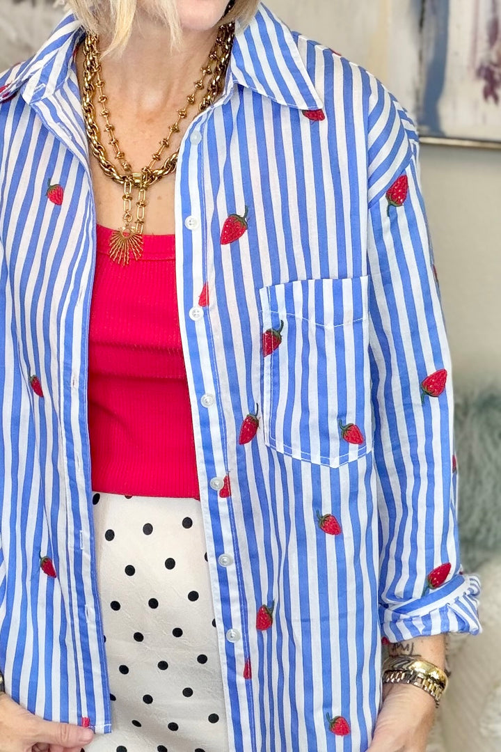 Strawberry Fields Button Down Shirt