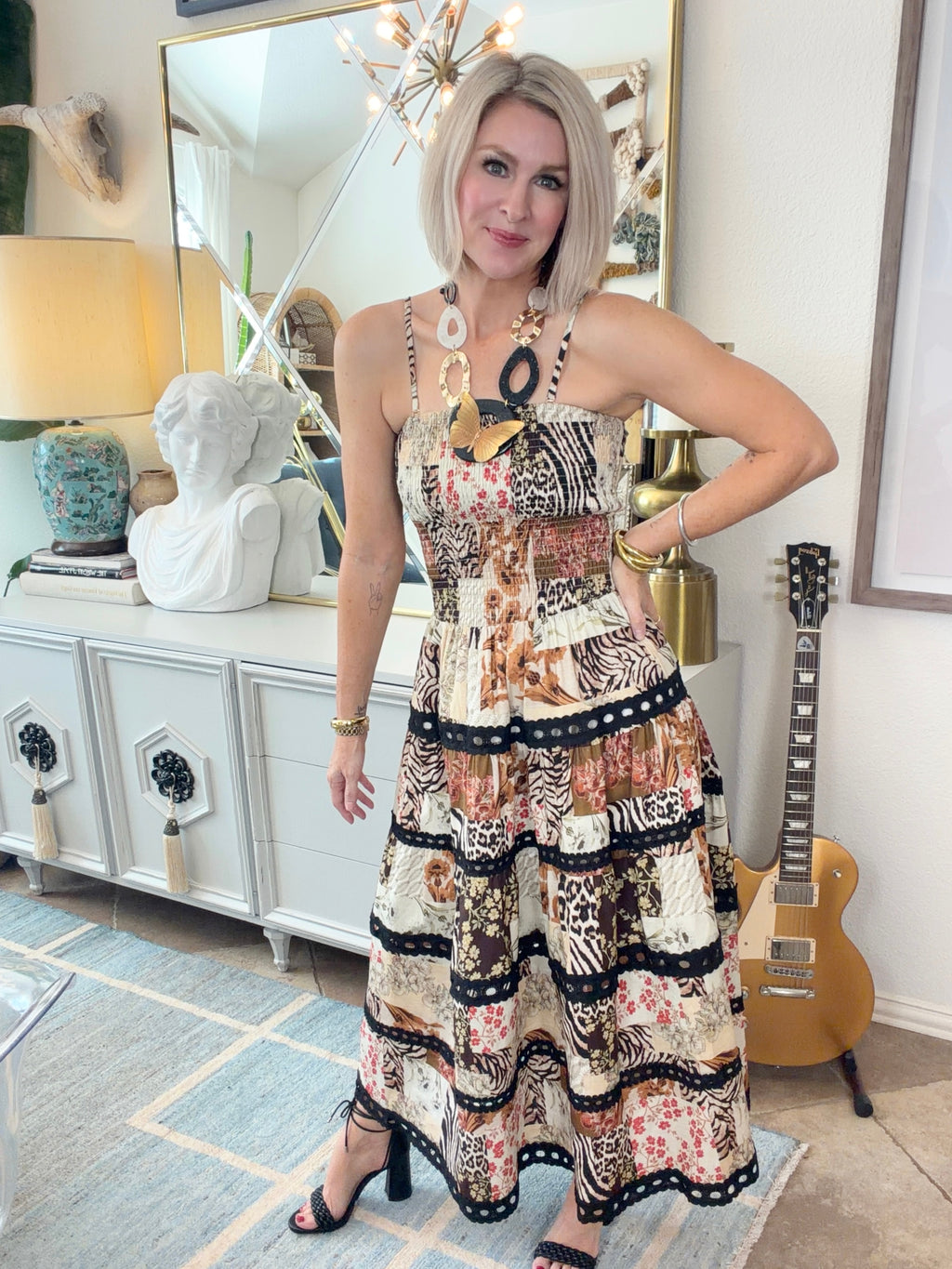 Stitched Story Midi Dress