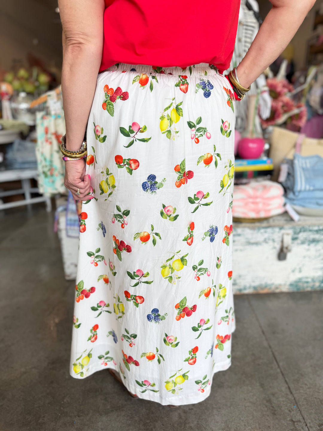Picked Fresh Printed Midi Skirt