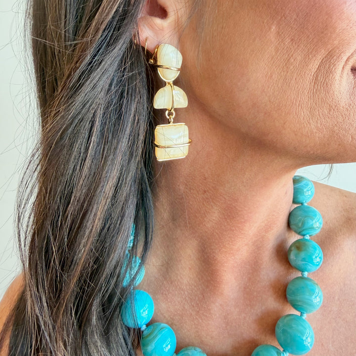 Duna Tiered Drop Earrings