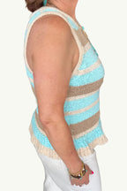 Sandy Shore Striped Peplum Top