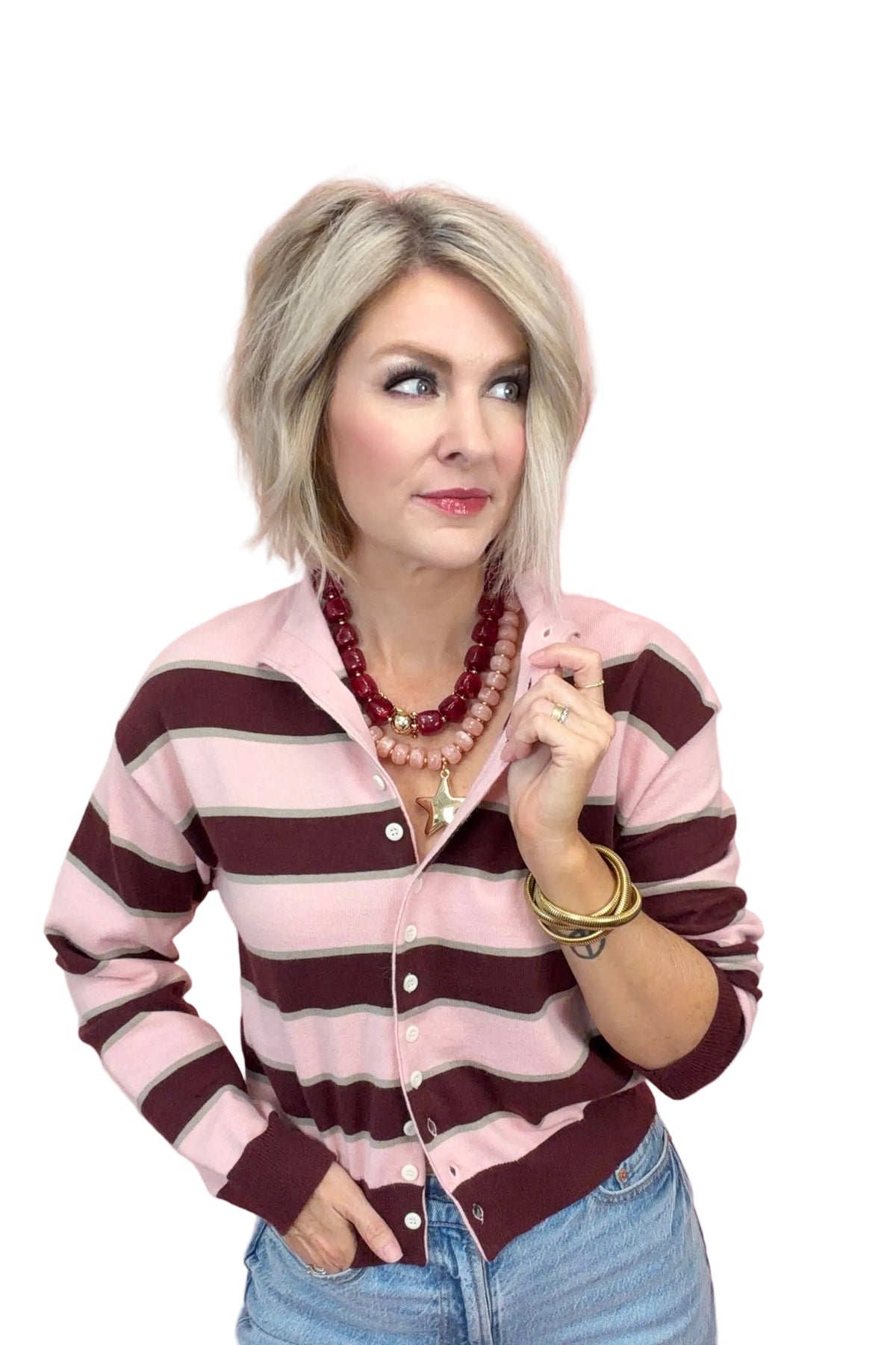 Two Way Stripe Cardigan