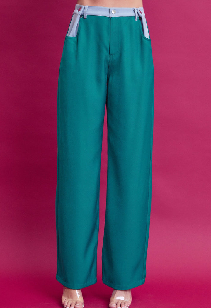 Woven Slvls Mock Neck Top And Pants Set