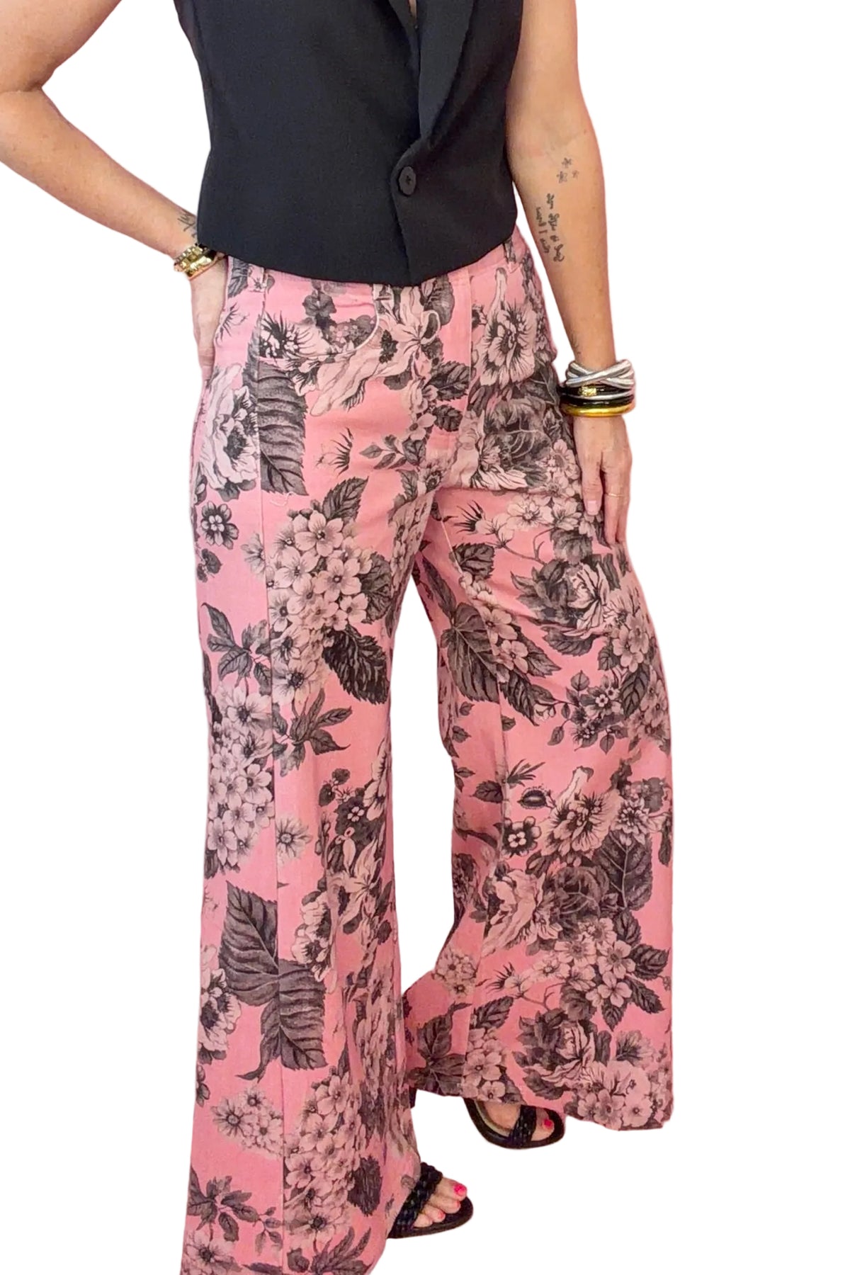 Pretty in Pink Floral Jeans