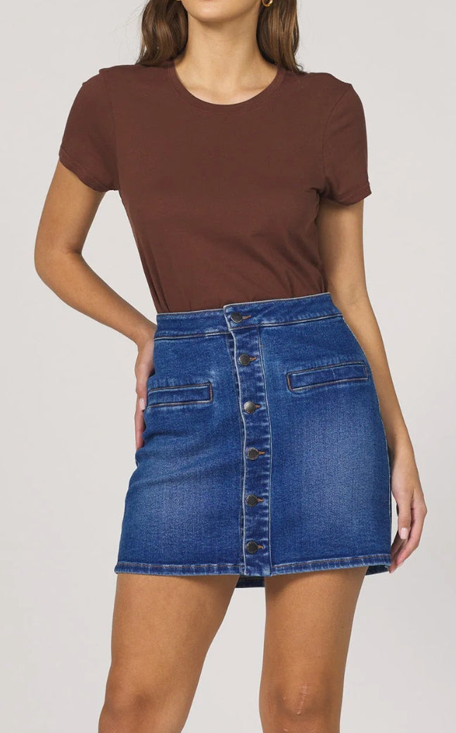Quinn Denim Button-Up Skirt
