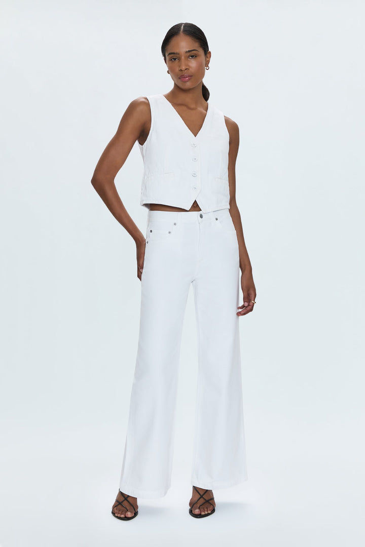 Pistola- JADYN LOW SLUNG PALAZZO JEAN - VIVID WHITE