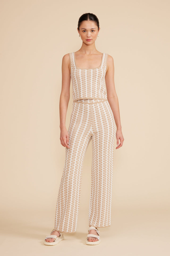 TAHITI KNIT PANT - TAN CREAM
