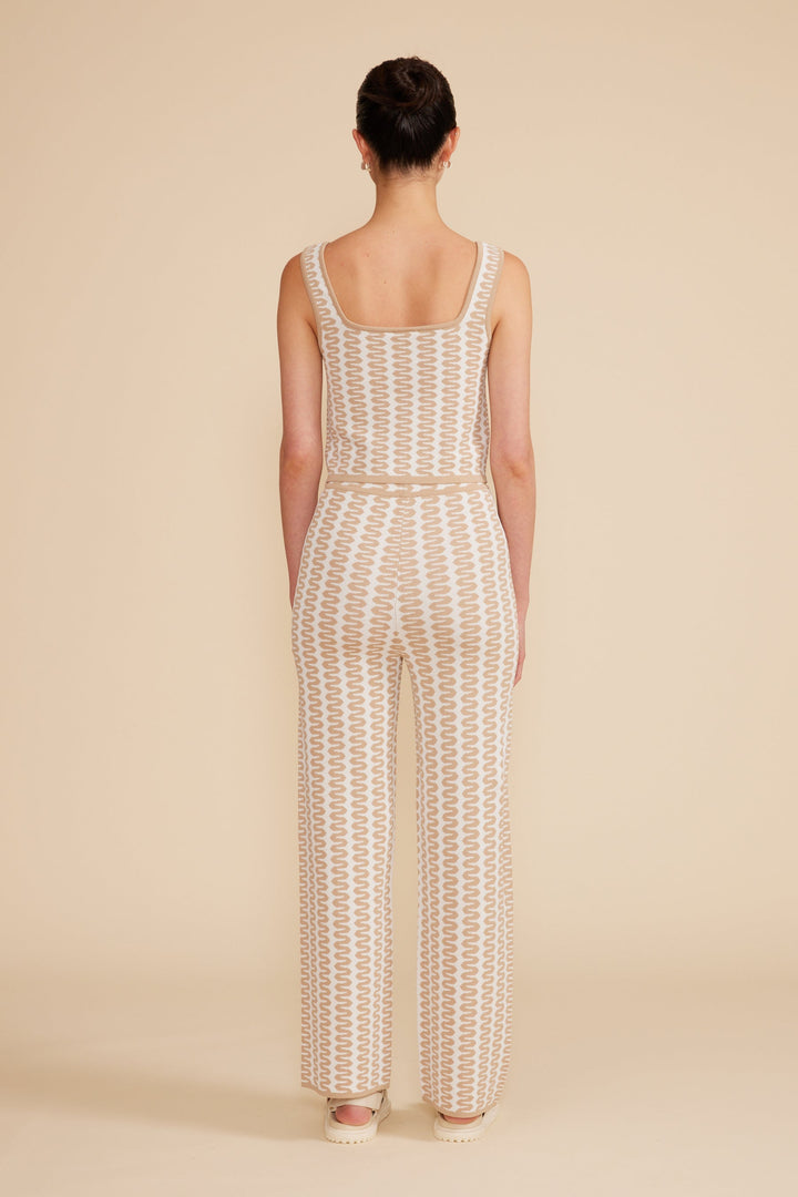 TAHITI KNIT PANT - TAN CREAM