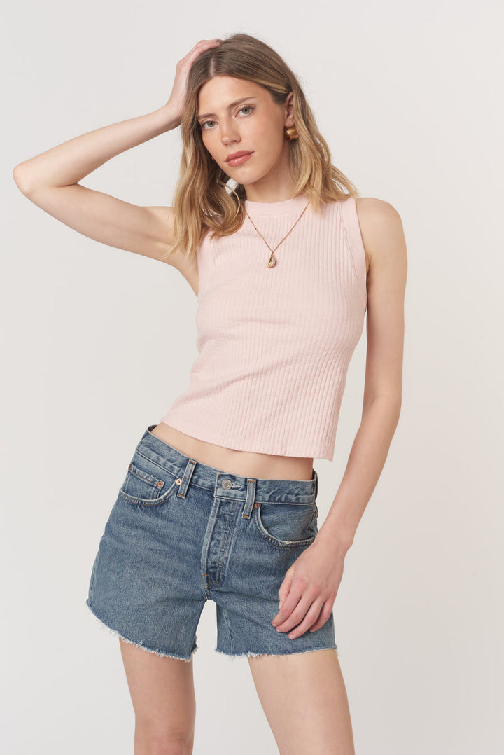 PLAYER FITTED RACERBACK RIB TANK - CAMEO ROSE