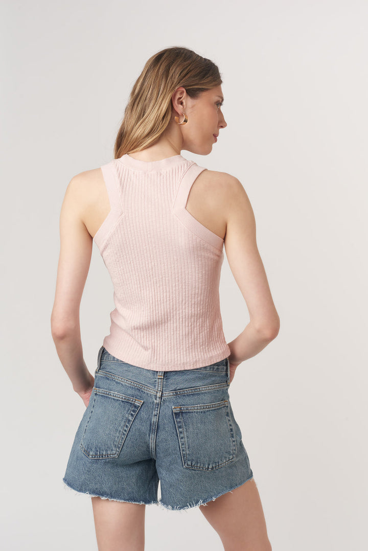 PLAYER FITTED RACERBACK RIB TANK - CAMEO ROSE
