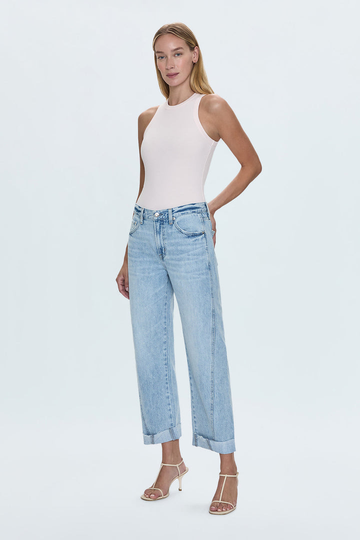 Pistola- KACEY MID RISE CUFFED STRAIGHT JEAN - BERKELEY