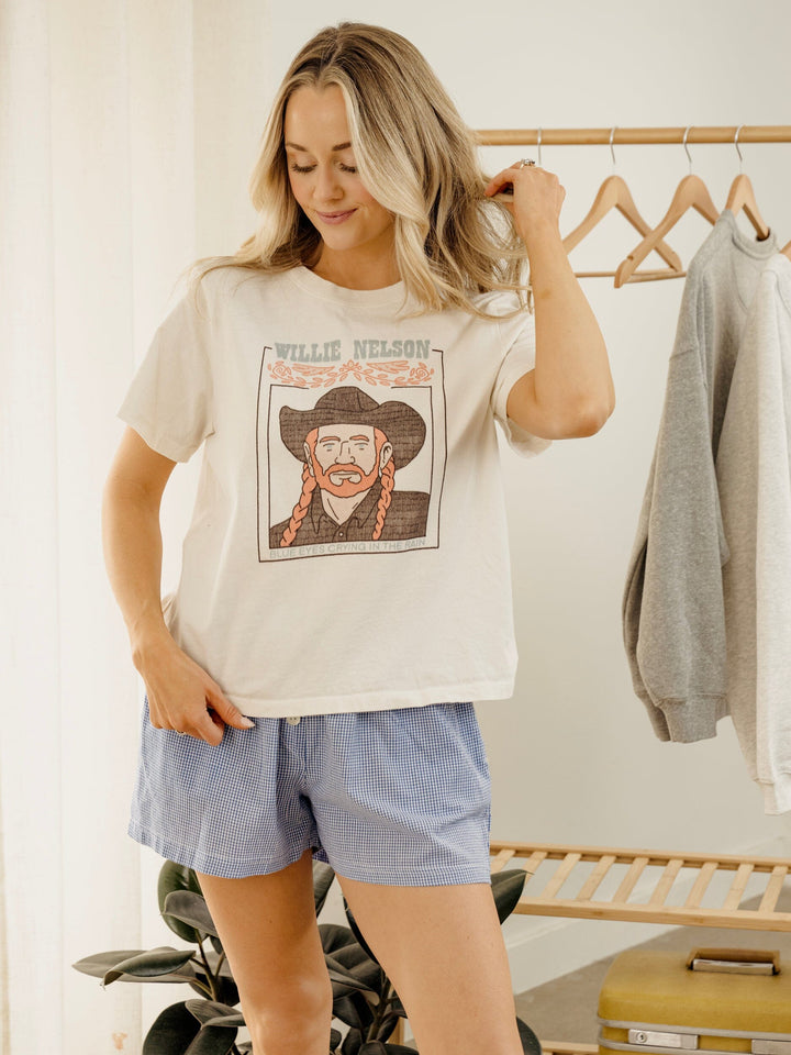Willie Nelson Blue Eyes Crying In The Rain Off White Ellie Perfect Tee