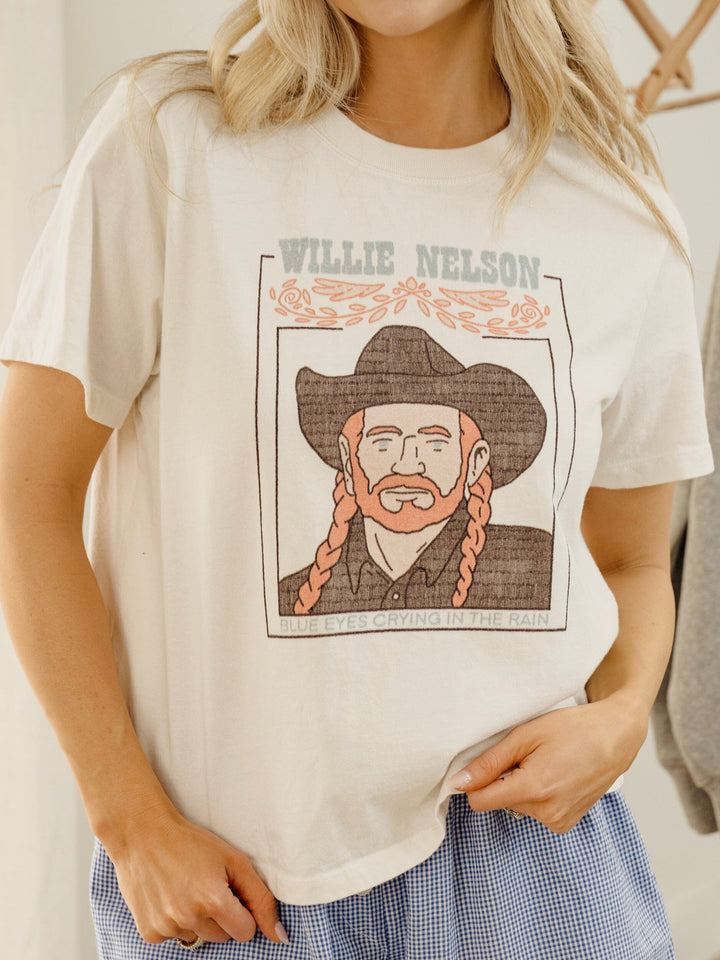 Willie Nelson Blue Eyes Crying In The Rain Off White Ellie Perfect Tee