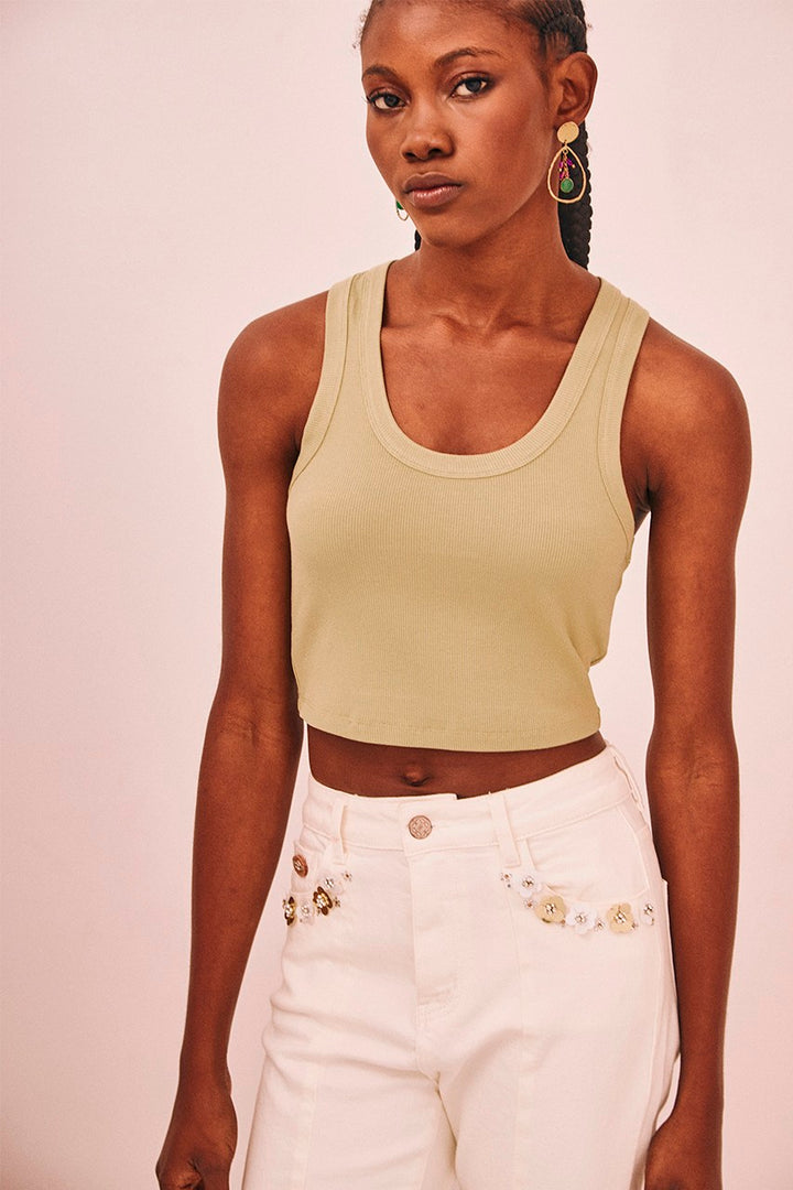 GREEN BASIC TANK TOP