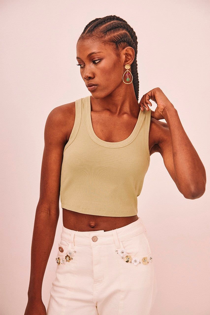 GREEN BASIC TANK TOP
