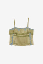Green Ruffle Embroidered Top