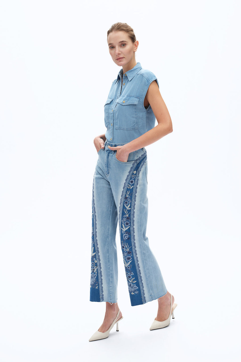 Patchwork Embroidered Jeans
