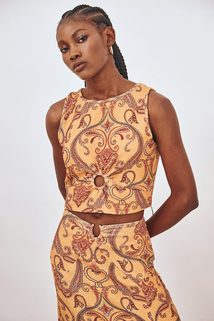Paisley Ring Crop Top