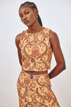 Paisley Ring Crop Top