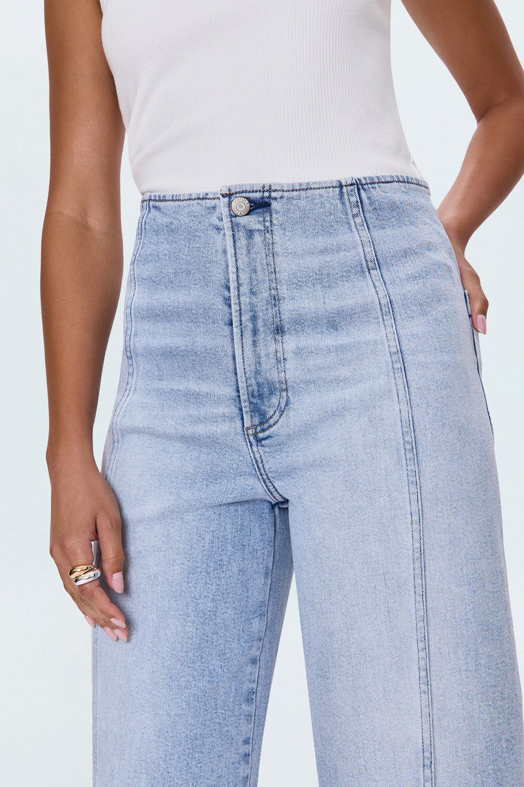 Pistola- Blair High Rise Seamed Barrel Jean- Pristine